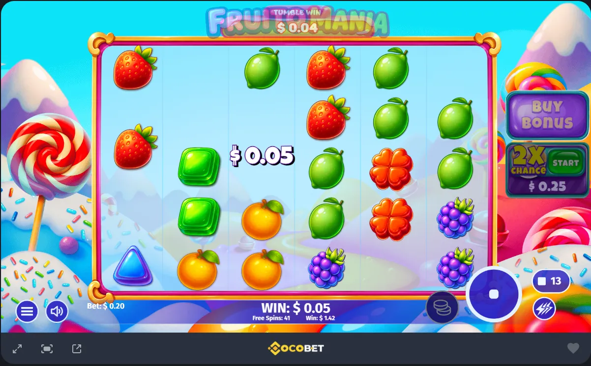 Sweet Bananas game screen showing the free spins counter
